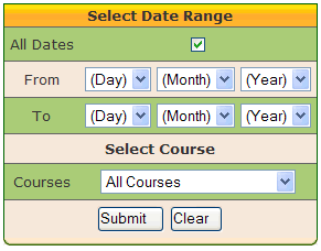 Select Date and Course